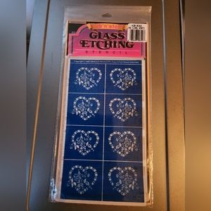 Armour Rub N Etch Stencil Floral Hearts NWT